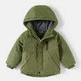 thumbnail image 2 of Boys' Heavyweight Hooded Puffer Jacket Thicken Warm Zip Up Cotton Winter Coat with Pockets 2-12 Years (2 Years, Army Green), 2 of 6