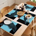 thumbnail image 5 of Dolphin Black Placemats Set of 8 Nautical Mandalas Blue Boho Abstract Place Mats Indoor Wipeable Table Mats Washable Cloth Dining Table Placemats for Kitchen Holiday Party Home Decor 13x19 Inch, 5 of 9