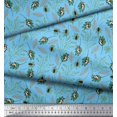 thumbnail image 3 of Soimoi Tissu de Canard de Coton Feuilles et Tissu Imprimé par Insectes 1 Yard 42 Inch Wide, 3 of 3