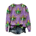 thumbnail image 6 of UTSJKR Women's Mardi Gras Sweatshirt 2026 Carnival Outfit Sweatshirts Mask Graphic Long Sleeve Crew Neck Pullover Tops Multicolor S, 6 of 6