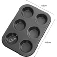 thumbnail image 2 of 6 Cavity Cupcake Baking Tray Nonstick Cake Baking Mold Tray Carbon Steel Baking Tray, 2 of 6