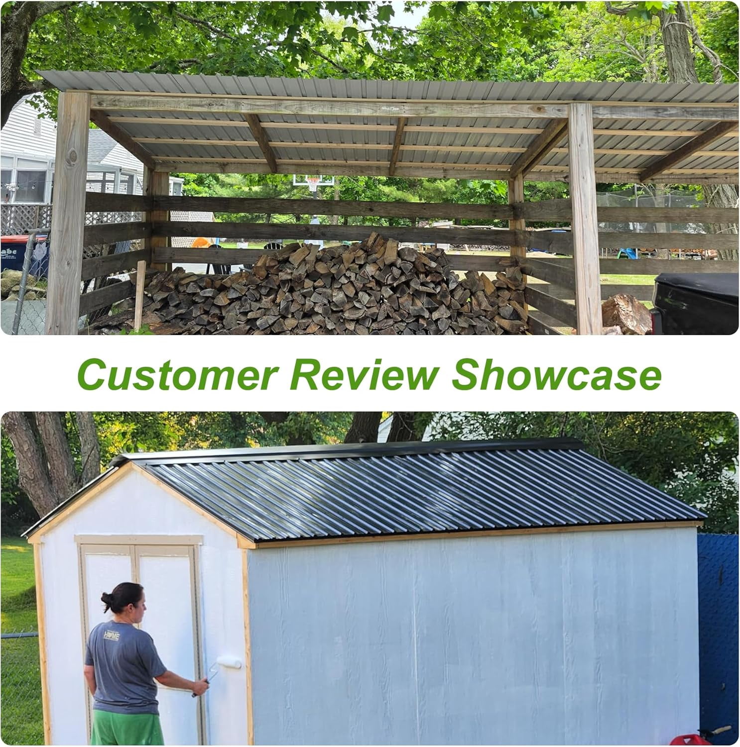 20 PCS Brown Corrugated Galvanized Metal Roofing Panels with 120 Steel Screws, Waterproof Rustproof Metal Siding for Pergola Gazebo Shed Garage