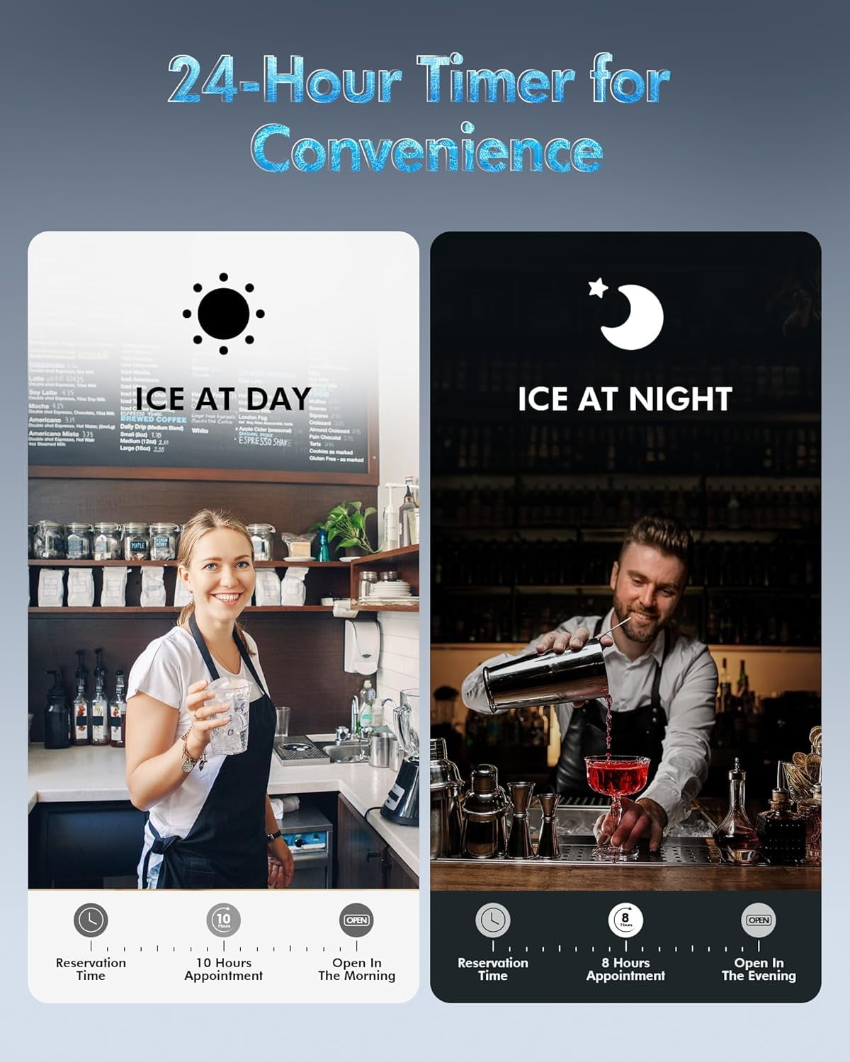 Ice Cube Maker Machine with 0.53 Gal Water Tank Capacity, 33Lbs/Day, 16Pcs/5Mins, 24H Timer, Self-Cleaning, Portable Ice Maker Countertop for Home Kitchen Office