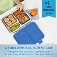 thumbnail image 2 of Bentgo Kids Stainless Steel Leak-Resistant Lunch Box - 3-Compartments with Bonus Silicone Container, Durable, Eco-Friendly, Dishwasher Safe, BPA-Free, Ideal for School, Ages 3+ (Blue), 2 of 8