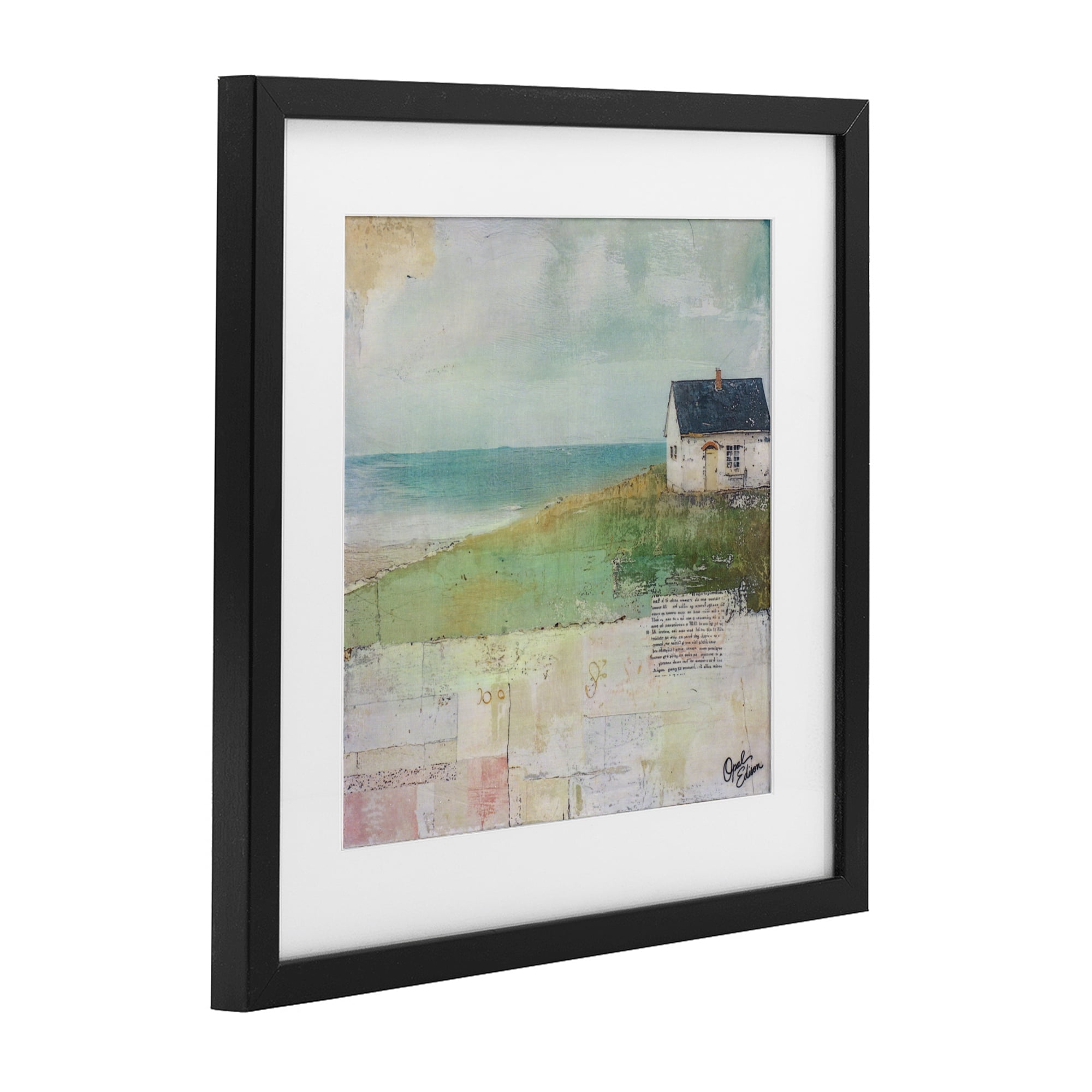 Stupell Industries Quiet Place By The Coast Black Framed Print Under Glass, design by Opal Edison