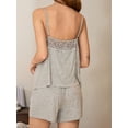 thumbnail image 7 of FEORJGP Women Summer Pajamas Set Ladies 2 Pieces Loungewear Suits Sleeveless Camisoles V-Neck Vest Backless Lace Trim Tank Tops and Shorts Sleepwear Outfits Soft Cute Nightwear, 7 of 7