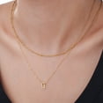 thumbnail image 4 of Initial Necklace, Layered Letter Pendant Necklace, Personalized Jewelry, Gold Alphabet Necklace, Dainty Charm Necklace for Women, 4 of 6