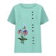 thumbnail image 2 of Camiseta Casual de Manga Corta con Botón de Cuello Redondo de las Mujeres, Tops Cortos para las Mujeres, 2 of 3