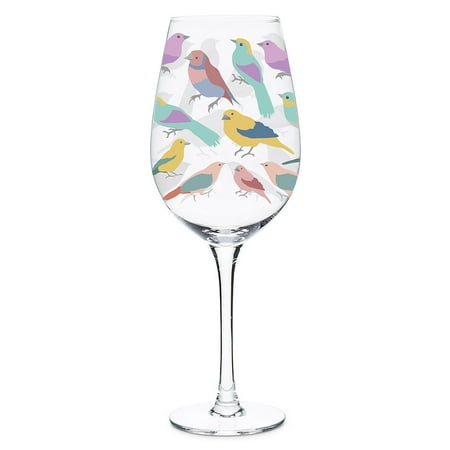 

Set of 2 Pastel Birds Wine Glass