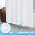 thumbnail image 4 of Cortina de ducha resistente al moho, cortina de ducha de tela impermeable blanca con 8 ganchos a prueba de herrumbre, cortinas de ducha de poliéster, cortina de baño lavable Feliz Sencillez, 4 of 5