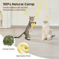 thumbnail image 6 of Hanging Cat toys,Hanging Fluffy Cat Catnip Ball Toys 3 Pcs with Bell, Interactive Cat Teaser Retractable Toys Indoor Kitten Play Chase Exercise Physical Stimulation,Yellow, 6 of 8