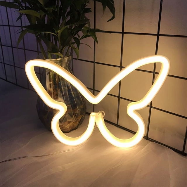 Luces de neón de mariposa, luces de modelado LED, luces decorativas navideñas, luces colgantes de ambiente para centros comerciales en el hogar, linternas pequeñas