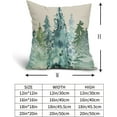 thumbnail image 5 of Watercolor Blue Green Tree Pillow Covers 18x18 Set of 2 Rustic Style Nature Forest Print Decorative Throw Pillows Winter Christmas Square Linen Cushion Case for Home Sofa Couch Bed Outdoor, 5 of 6