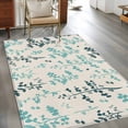thumbnail image 2 of Teal Green Botanical Area Rugs 3'x5', Small Throw Rugs for Living Room Bedroom, Rustic Country Spring Floral Summer Leaf Indoor Outdoor Rug Non-Slip Low Pile Carpet Runner Reversible Floor Mats, 2 of 8