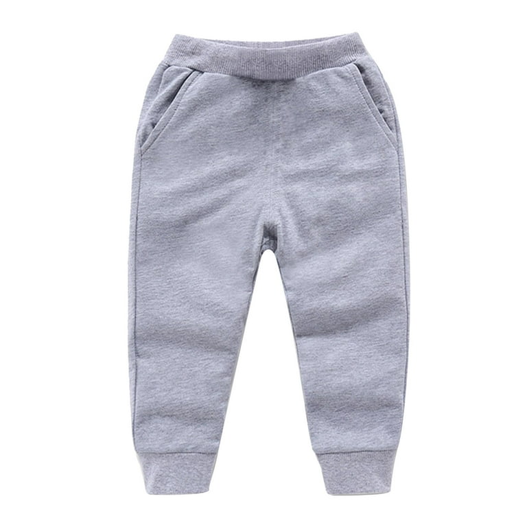 Shldybc Toddler Baby Boys Girls Sweatpants Candy Color Solid Color Leggings  Casual Kids Sport Joggers Casual Active Athletic Pants( Gray, 6-7 Years ) 