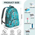 thumbnail image 5 of French Bulldog and Nautical Blue Pattern Backpack for School, Cute School Bag with Adjustable Shoulder Straps and Padded Back, 16.9"x12.6"x5.9", 5 of 5