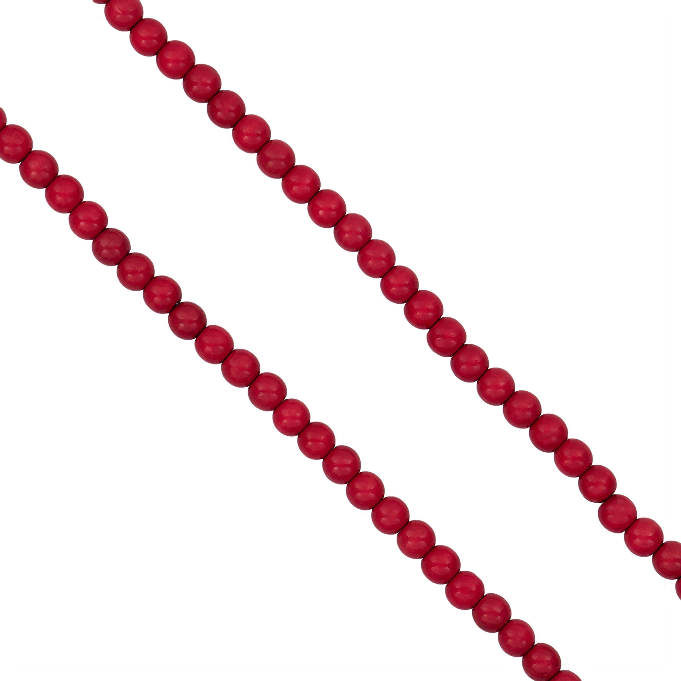 Wood Bead Christmas Garland, Red, 9', by Holiday Time