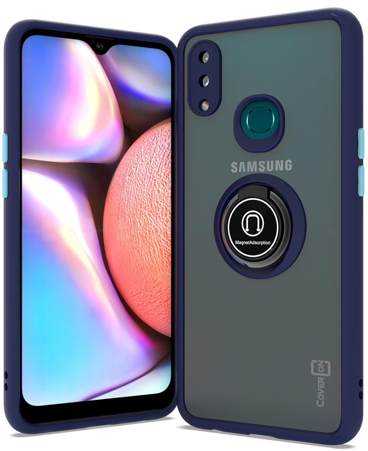 CoverON Samsung Galaxy A10S Case with Magnetic Car Mount Compatible Ring Holder Kickstand Phone