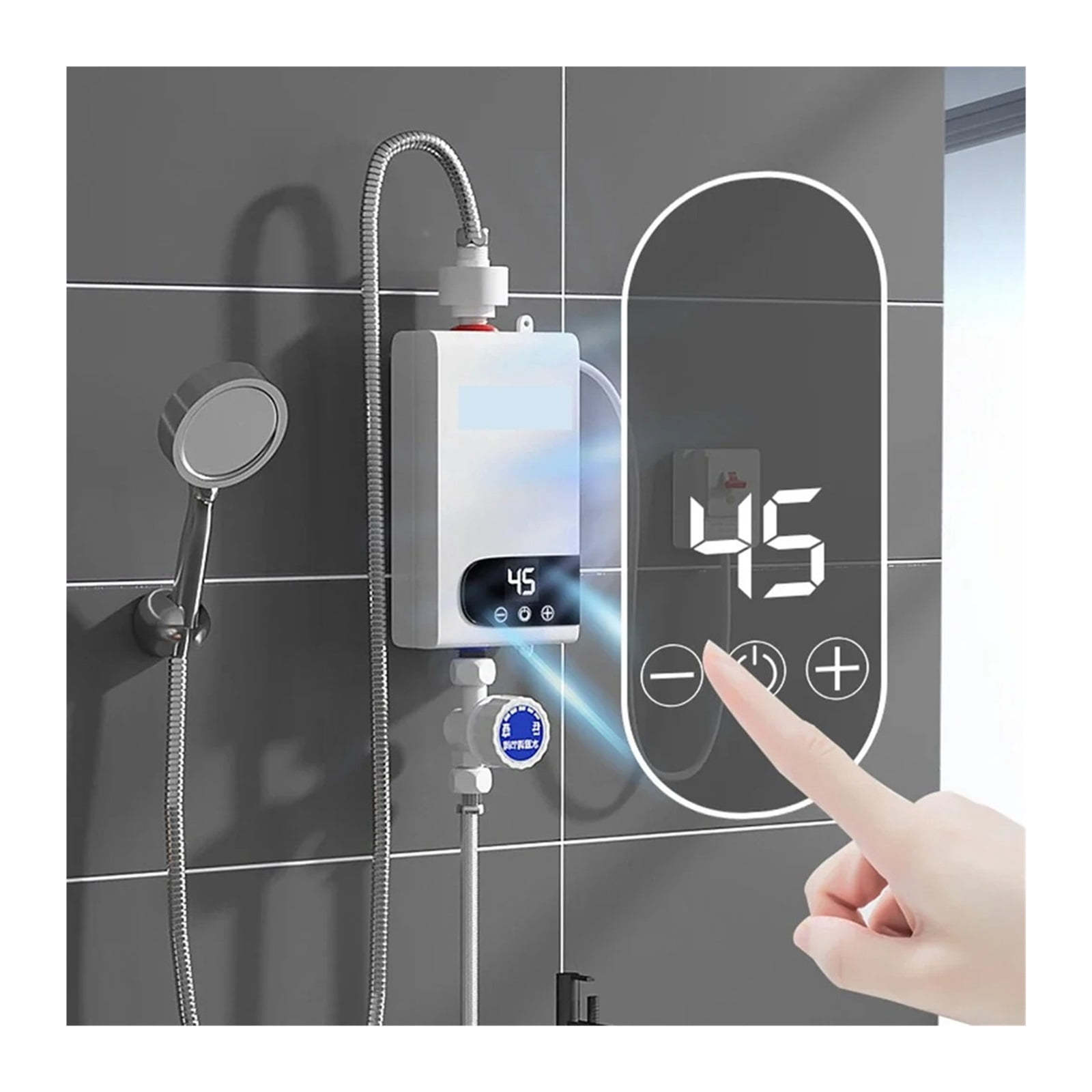 Instant Electric Water Heater 3500W Household Mini Small Frequency Conversion Constant Temperature Bath Shower Artifact ,Safety Protections