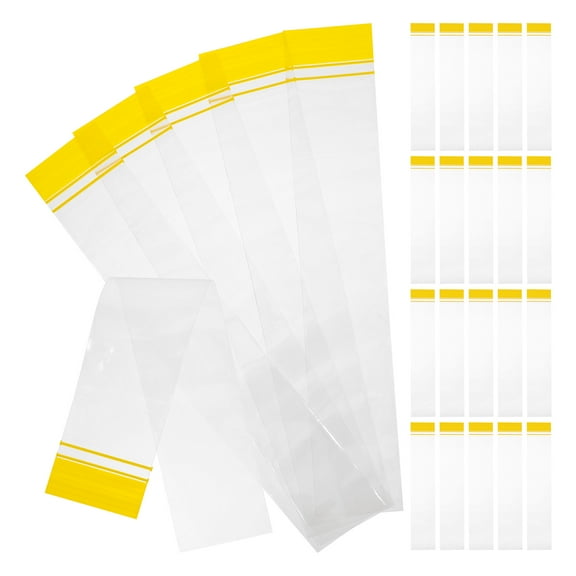 100 Pcs Bags for Ice Reusable Ice Cubes Popsicle Bag 27.50X5.00X0.01CM Yellow