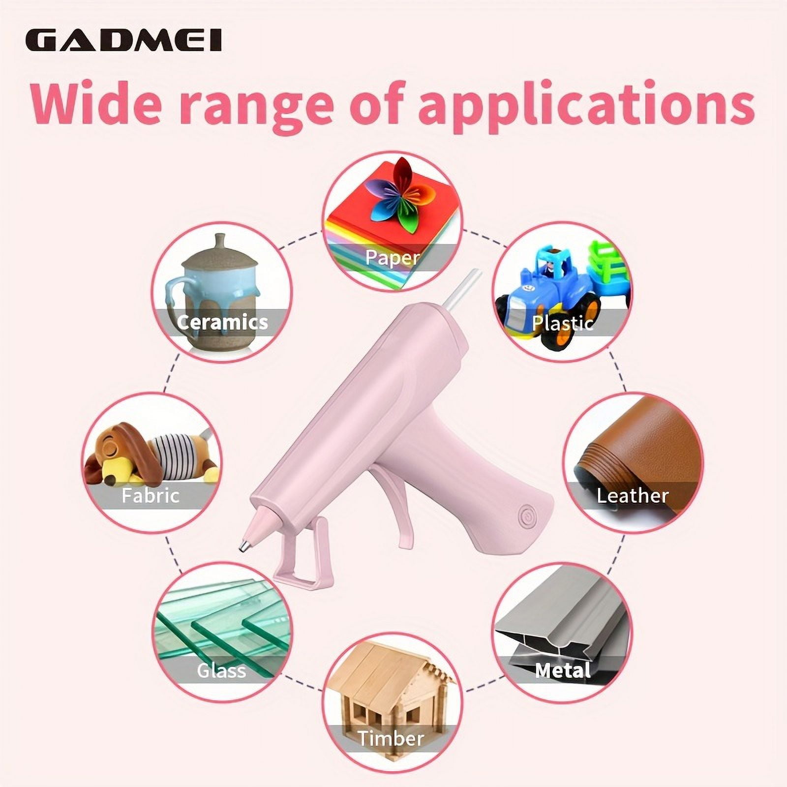 LEEYNEER Portable Hot Melt Glue Gun with 2600mAh Rechargeable Battery  USB Charging  10 Glue Sticks Included  Fast Heating and No Cord