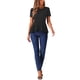 thumbnail image 2 of INSPIRAR CHIC Blusa de Peplum para Mujer de Manga Corta con Cuello Redondo Primavera Verano Talla XS Negra, 2 of 6