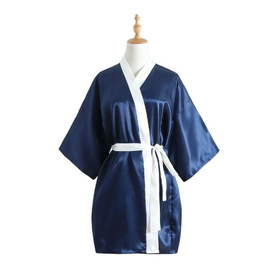 Gytharion Satin Robes for Women Elegant Kimono Silk Bathrobe Lightweight Casual Long Sleeve Bride Bridesmaid Robe Soft Comfy Belted Short Spa Robe Sleepwear Loungewear