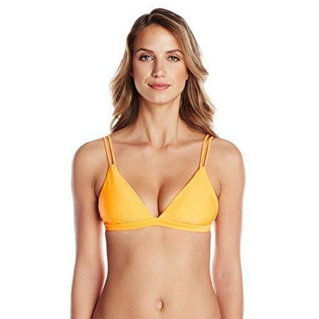 Sofia by ViX Women's Solid Orange Double Loop Triangle Bikini Top, SZ: MEDIUM