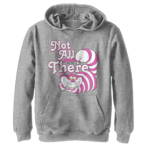 Boy's Alice in Wonderland Not All There, Cheshire Cat Pull Over Hoodie Athletic Heather X Large
