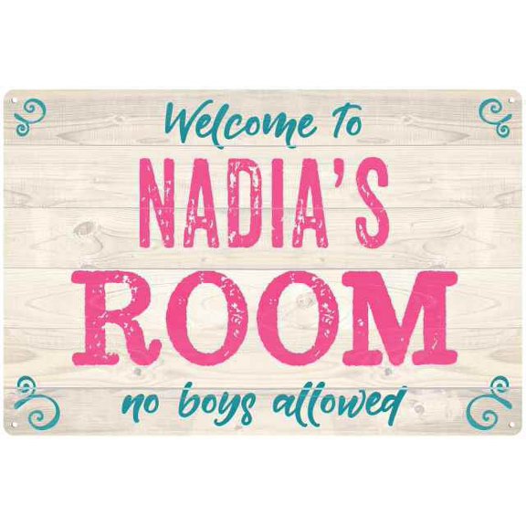NADIA'S Room Kids Bedroom Sign 8x12 Metal Sign 208120089400