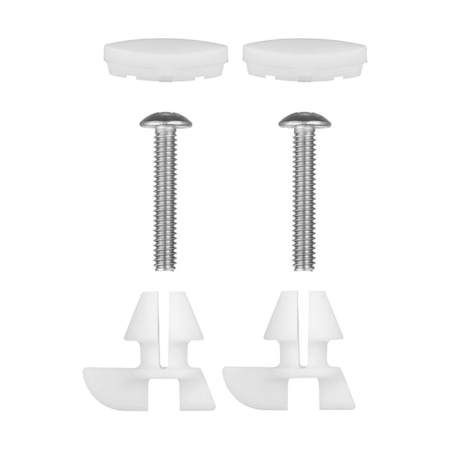 Kit de herrajes antideslizantes y reductores de ruido para asiento de inodoro. Corto