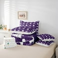 thumbnail image 6 of jejeloiu Merry Christmas Bedding Comforter Set 7 Pieces,Xmas Tree Deer Full Bedding Set,Purple White Snowflake Fitted Sheet Flat Sheet For Girl,Red White Home Decor Reversible, 6 of 8