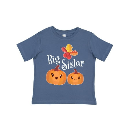

Inktastic Big Sister Pumpkins with Fall Leaves Gift Toddler Toddler Girl T-Shirt