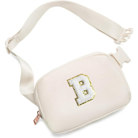 Birthday Gifts for 8 9 10 11 12 13 Year Old Girls Personalized Fanny Pack Crossbody Bags with Initial Letter Patch Belt Bag for Teen Girls Cute Trendy Stuff Travel Essentials (Lavender-A)