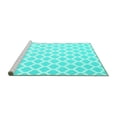 thumbnail image 2 of Ahgly Company Machine Washable Indoor Rectangle Trellis Turquoise Blue Modern Area Rugs, 7' x 9', 2 of 4