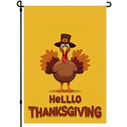 Thanksgiving Cartoon Double Colored Large Garden Flag Washable Turkey Happy Thanskgiving Cute Yard Flag Thanksgiving Day Durable Flags, for Yard Farmhouse Deco (28x40 Inch)