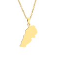 thumbnail image 1 of CAIROYAR Collar con el mapa nacional del Líbano Colgante de acero inoxidable del Líbano, Reino Unido, 1 of 7