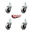thumbnail image 2 of 2 Inch Thermoplastic Rubber Wheel 1/2 Inch Threaded Stem Caster Set of 4 SCC, 2 of 2