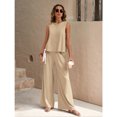 thumbnail image 6 of EASYBRA Women Pants Suit Sleeveless Solid Color Cotton Casual Wear Long Pants Set Sizes S–2XL, 6 of 7