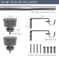 thumbnail image 4 of Stockton 26-48 Inch Adjustable Curtain Rod Set, 5/8 Inch Diameter in Antique White, 4 of 4