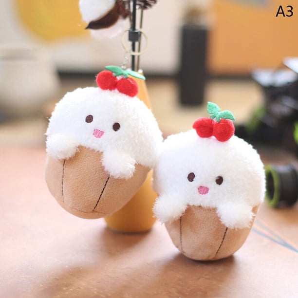 LLavero de juguete de peluche con dibujos animados para niños, oso lindo, conejo, pato, Rana, colgante pequeño, regalo de Navidad, llavero de adorno de bolsa de corazón para niña, 12cm