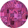 thumbnail image 1 of Ahgly Company Indoor Round Patchwork Purple Transitional Area Rugs, 3' Round, 1 of 4