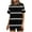 Black, variant on Nrmvnmi Women's Striped Two-Piece Outfits Summer Casual Print Crewneck Short Sleeve Oversized T Shirt Biker Shorts Sets Lounge Workout Tracksuits Blue MMothers Day Gifts