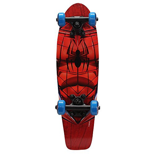 PDVCB Spiderman Skateboard Childrens Skateboard Flat Four-wheel Skateboard For 6-12 Years Old Beginners 