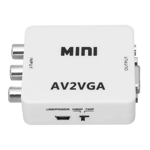 Adaptador AV A VGA, Convertidor De Vídeo, Señal Estable, Bajo Consumo De Energía Portátil Para Audio