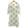 thumbnail image 6 of Sage Green Rectangle Pattern Design Womens Summer Dress Tie Back A Line Flare Dress, 6 of 9