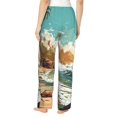 thumbnail image 3 of Goofa Coastal Palm Beach Printed Soft Pajama Pants for Women, Wide Leg Comfy Casual Lounge Yoga Pants-Medium, 3 of 9