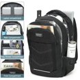 thumbnail image 3 of Mochila de viaje BIKROD para portátil de 15,6 pulgadas con puerto de carga USB, color negro, 3 of 7