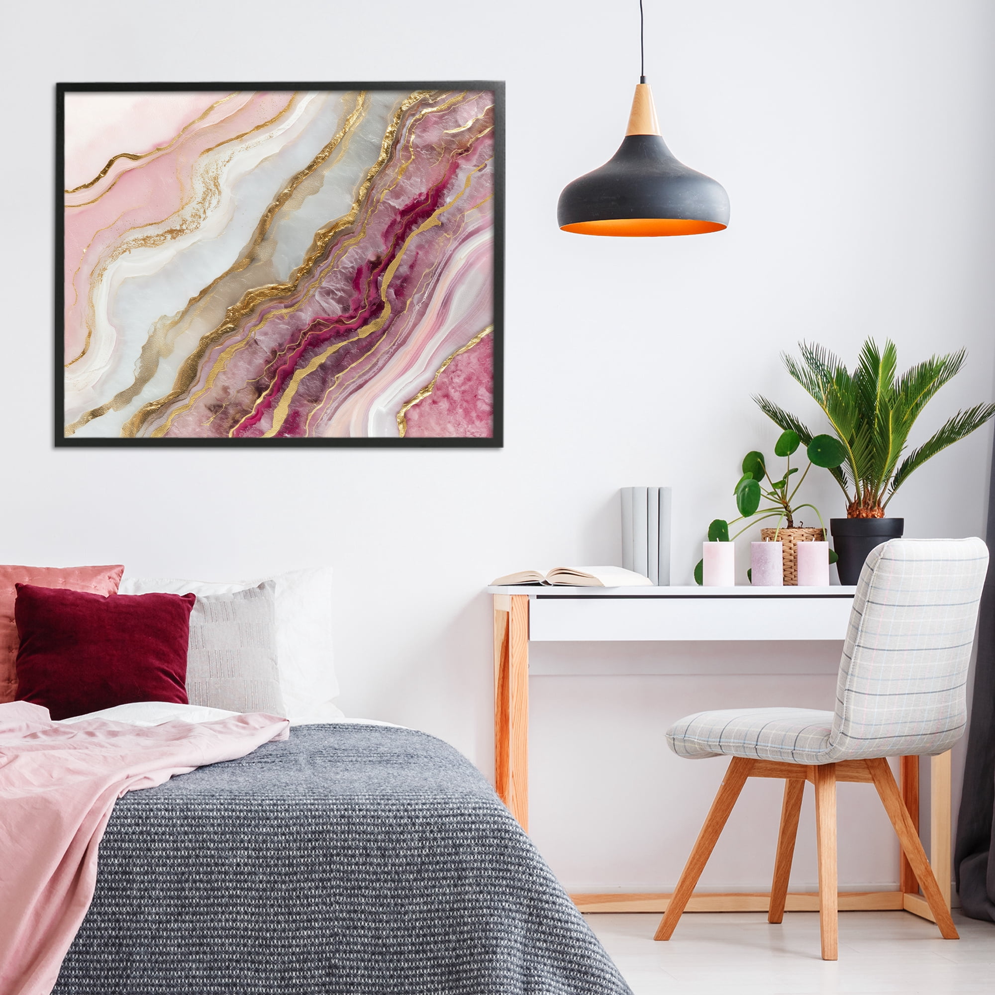Stupell Industries Frozen Petal Stone Black Framed Giclee Art, design by Svetlana Aleynikova