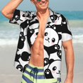 thumbnail image 7 of Susaid Seamless Pattern Cute Panda Print Short Sleeve Shirts Button Down Casual Shirts Summer Beach Aloha Button Down Short Sleeve for Men ,Large, 7 of 7